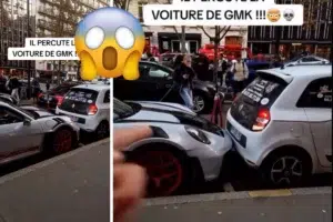 La Porsche prêtée à GMK se fait rentrer dedans